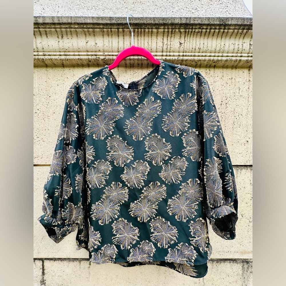 AKRIS Punto ✨ Printed Crew Neck Blouse ✨ Size 10